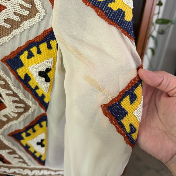 Diane von Furstenberg Beaded Cropped Silk Dinner Jacket - Picture 8 of 12